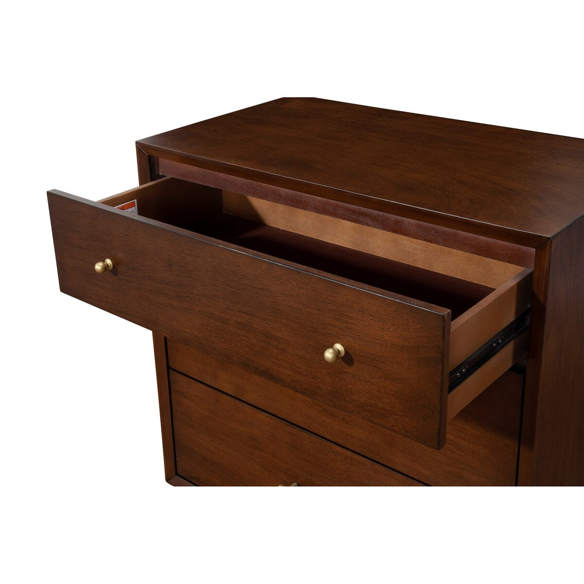 1329APB Brown Contemporary Mid Century 3-Drawer Compact Chest