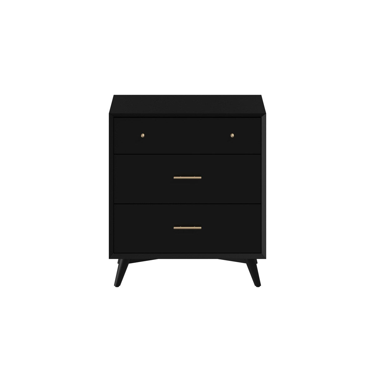 1329APB Brown Contemporary Mid Century 3-Drawer Compact Chest