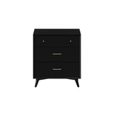 1329APB Brown Contemporary Mid Century 3-Drawer Compact Chest