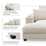 134*54"Oversized Corduroy Sectional Sofa