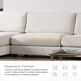 134*54"Oversized Corduroy Sectional Sofa