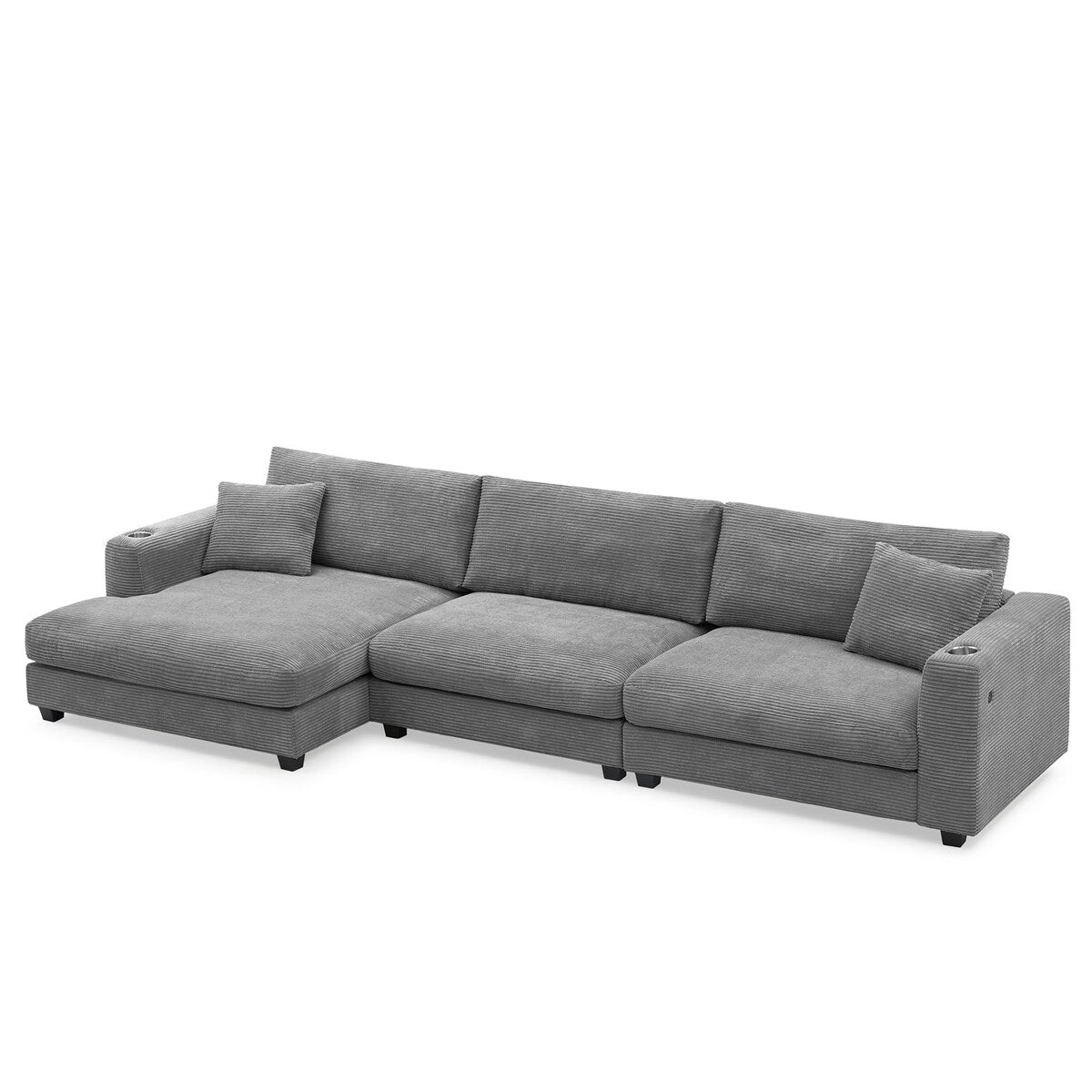 134*54"Oversized Corduroy Sectional Sofa