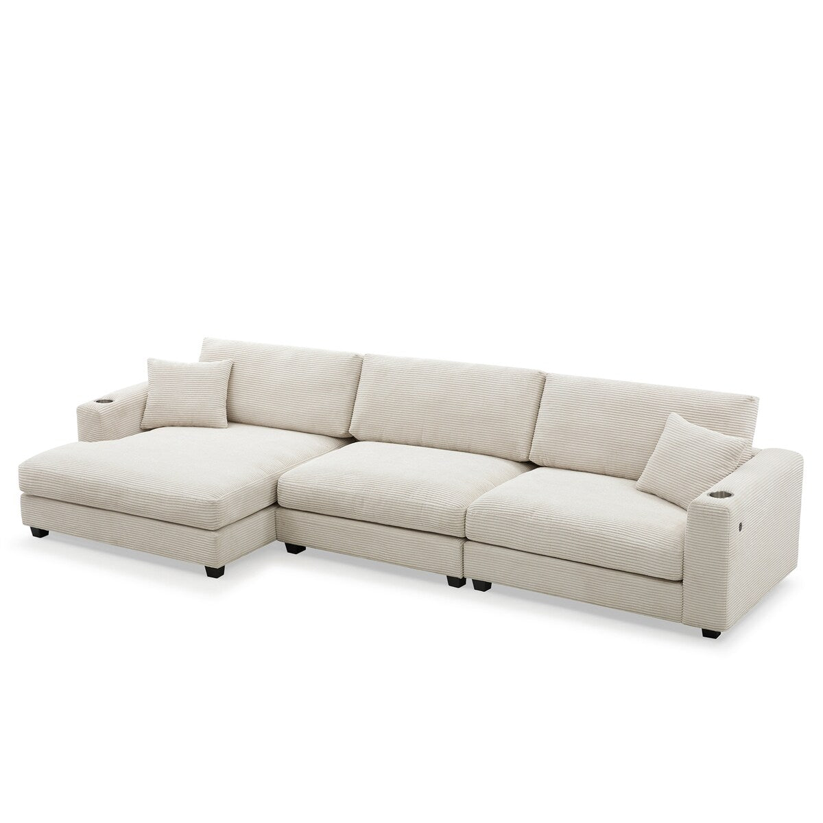 134*54"Oversized Corduroy Sectional Sofa