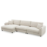 134*54"Oversized Corduroy Sectional Sofa