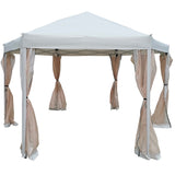 13Ftx 13Ft Pop-Up Gazebo Tent Outdoor Canopy Hexagonal Canopies 6 Sided for Patio Garden Backyard Sun Shelter BBQ Garden Events