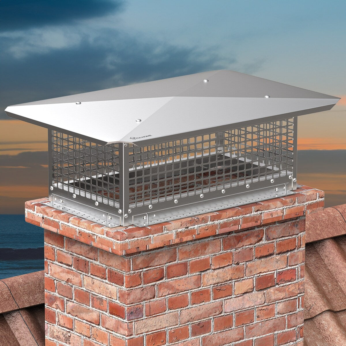 13" x 24" Chimney Cap with Adjustable Metal Strips