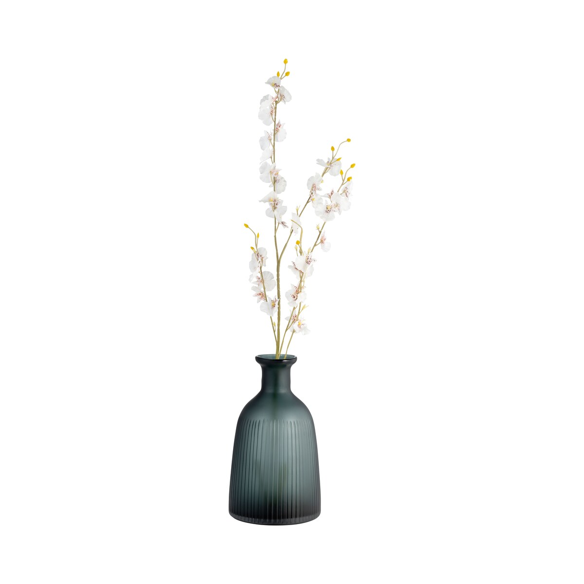 13"Hx6" Diameter, Glass Vase with Lid, Blue/Gray Finish Decorative Vase for Centerpieces, Home Decor, and Elegant Floral