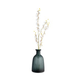 13"Hx6" Diameter, Glass Vase with Lid, Blue/Gray Finish Decorative Vase for Centerpieces, Home Decor, and Elegant Floral