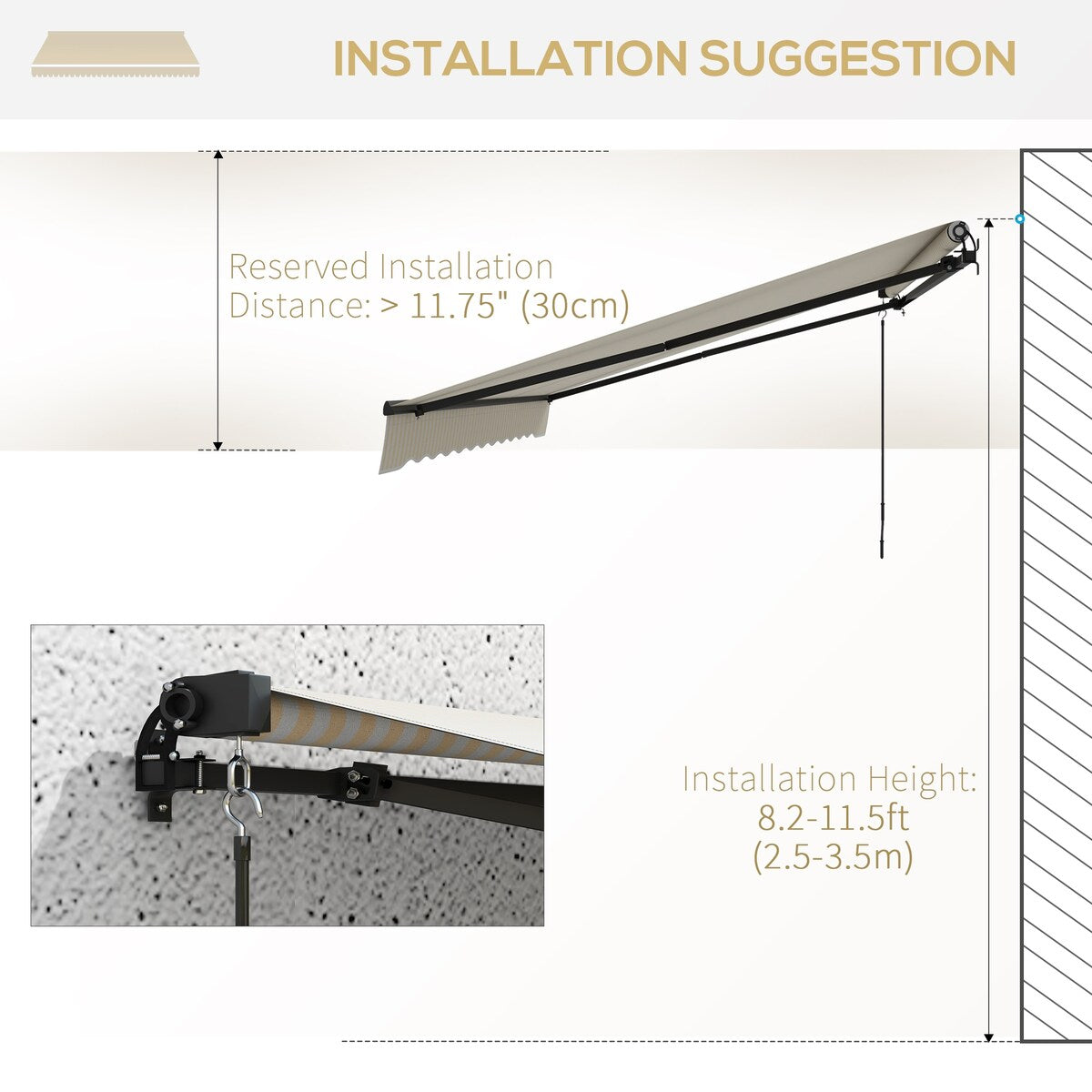 13' x 10' motorized retractable awning
