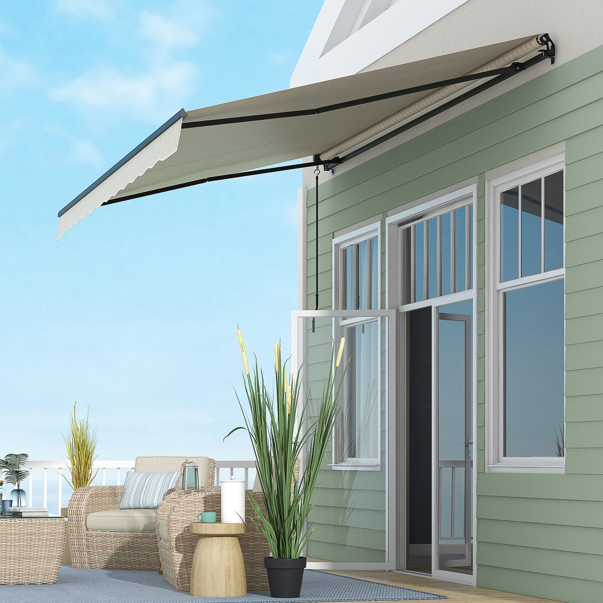 13' x 10' motorized retractable awning