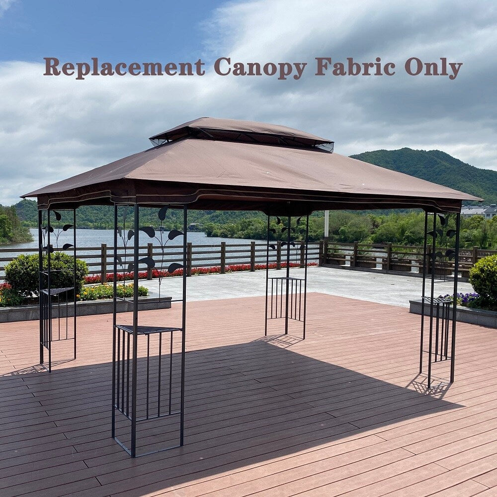 13x10 Ft Patio Double Roof Gazebo Replacement Canopy Top Fabric