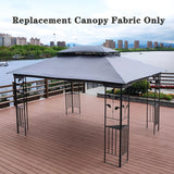13x10 Ft Patio Double Roof Gazebo Replacement Canopy Top Fabric