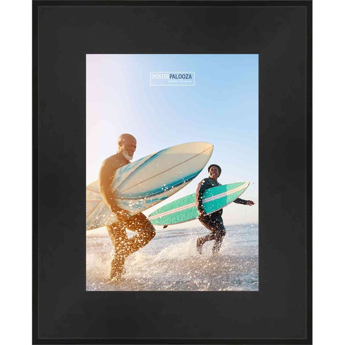 13x20 Contemporary Black Complete Wood Picture Frame with UV Acrylic, Foam Board Backing, & Hardware