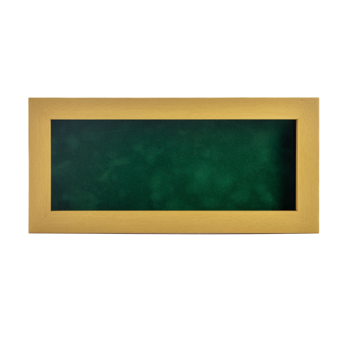 13x34 Shadow Box Frame Natural Wood | 3/4" Usable Display Depth | Includes a Forest Green Suede Acid-Free Backing Board
