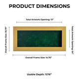 13x34 Shadow Box Frame Natural Wood | 3/4" Usable Display Depth | Includes a Forest Green Suede Acid-Free Backing Board