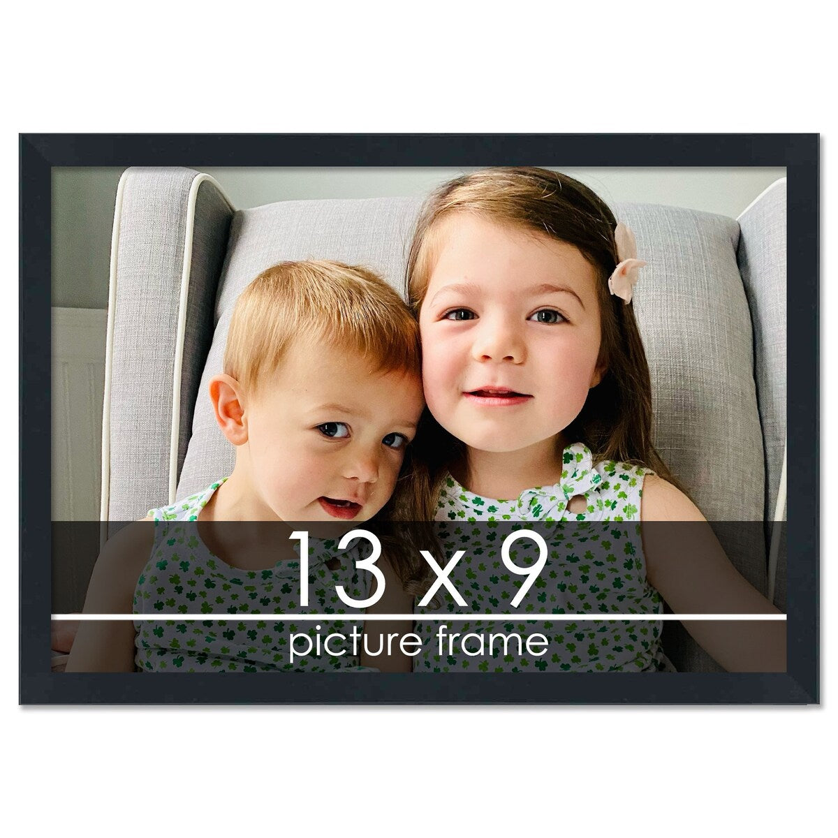 13x9 Contemporary Black Complete Wood Picture Frame with UV Acrylic, Foam Board Backing, & Hardware