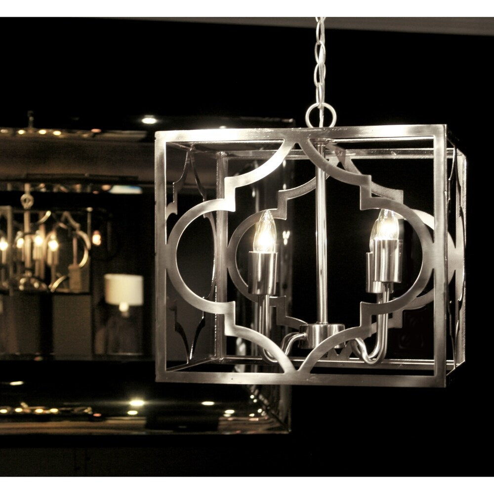 14" Brushed Nickel Metal Pendant Lamp