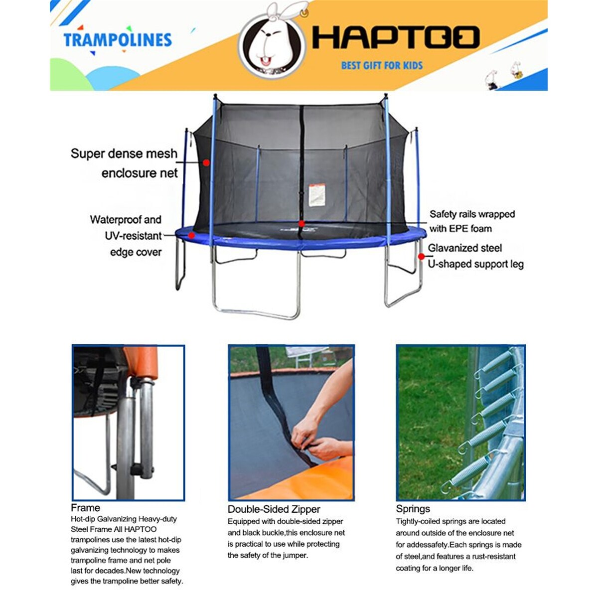 14 Ft Trampoline with Enclosure Net - N/A