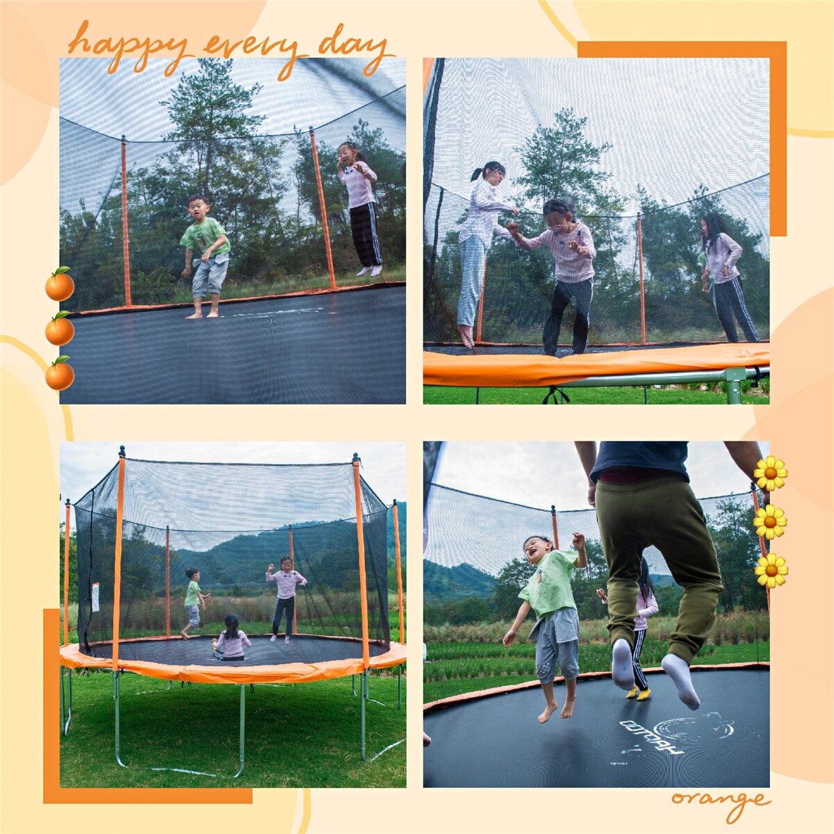 14 Ft Trampoline with Enclosure Net - N/A