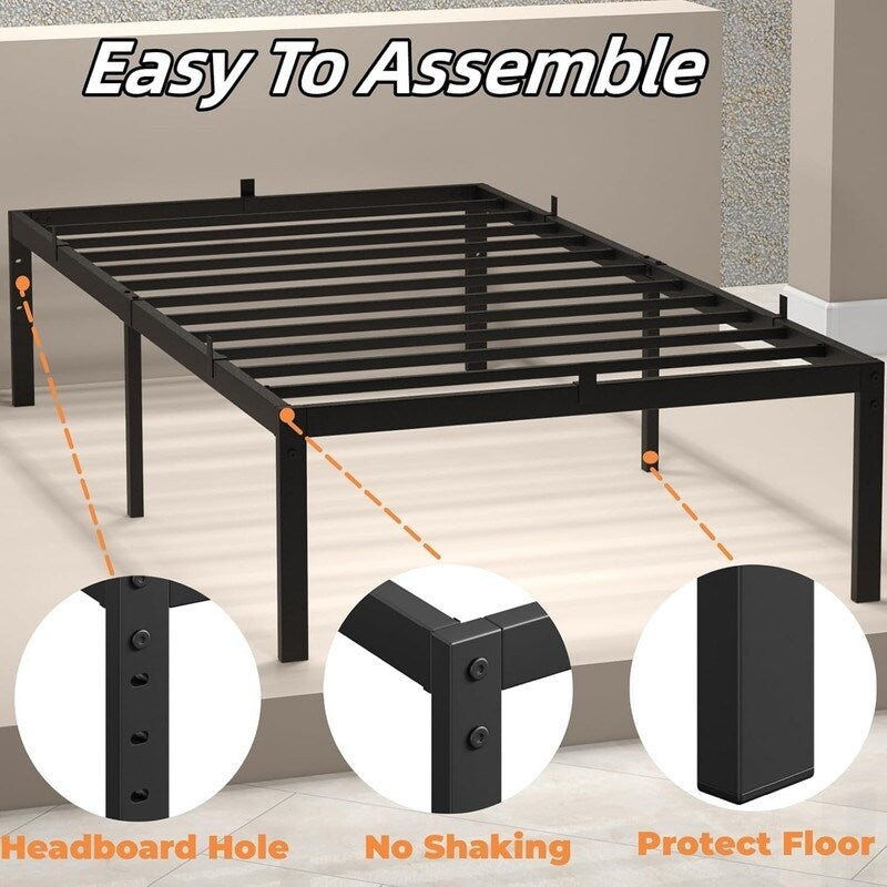 14 Inch Heavy Duty Metal Bed Frame,Stable Support for Up to 800 lbs