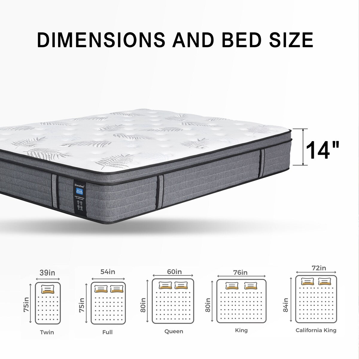 14-Inch Medium Euro Top Memory Foam and Pocket Spring Hybrid Mattress in a box