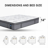 14-Inch Medium Euro Top Memory Foam and Pocket Spring Hybrid Mattress in a box