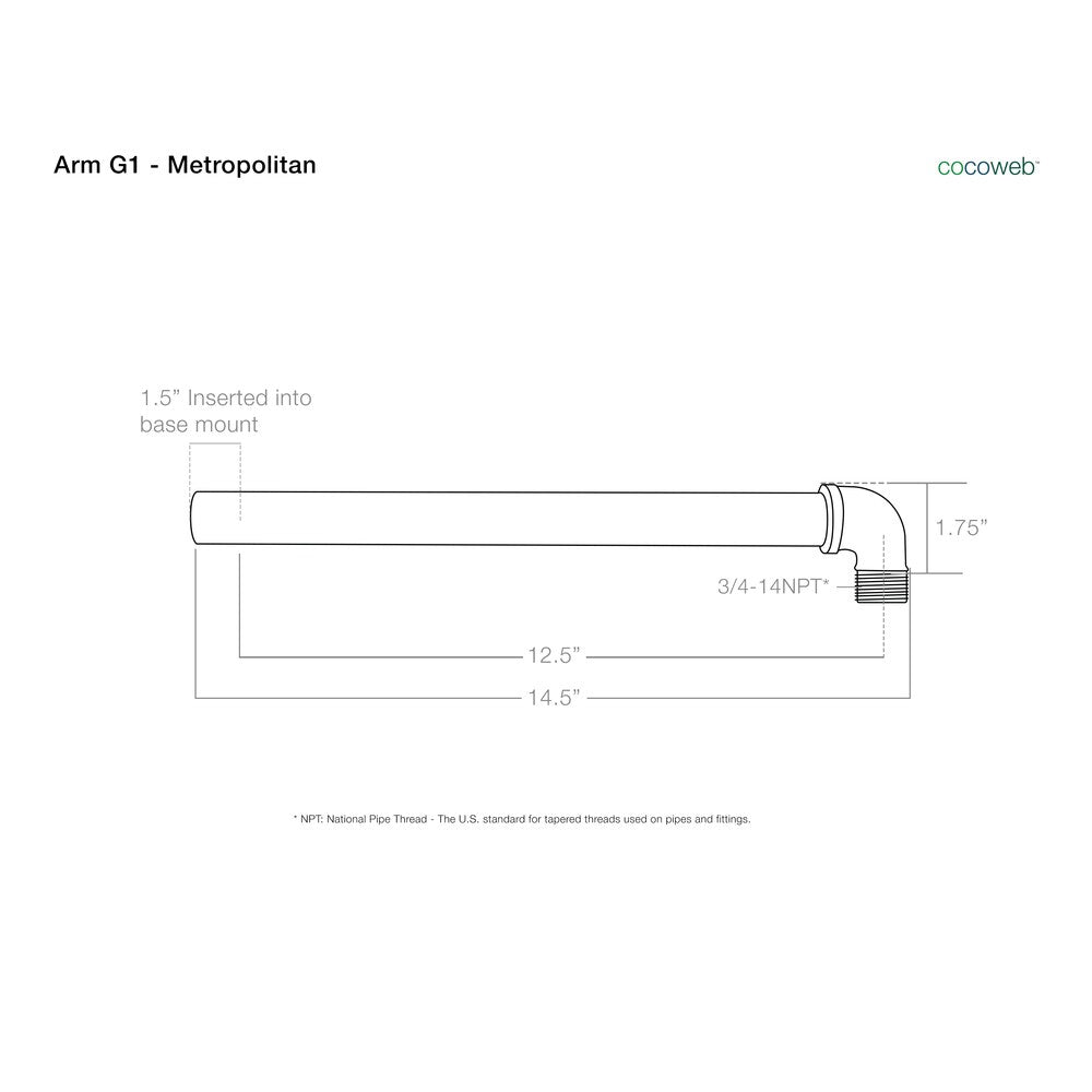 14" Oldage LED Barn Light with Metropolitan Arm in Black