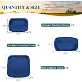 14 Pack Patio Cushion Covers, 100% Polyester Fabric Cushions Slipcover Replacement w/Zipper, Fit for Rattan Sectional Sofa Set
