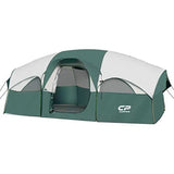 14 ft. x 9 ft. 8 Person Double Layer Camping Tent with Divided Curtain, Mesh Window and Carry Bag