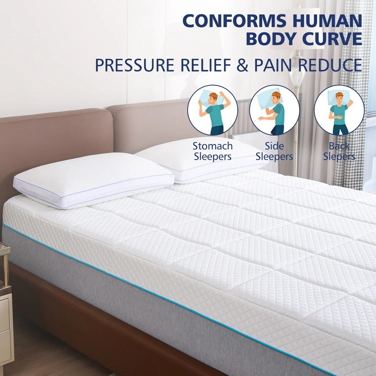 14 inch Gel Memory Foam Mattress, Cooling Medium Feel Bed Mattress in a Box, CertiPUR-US