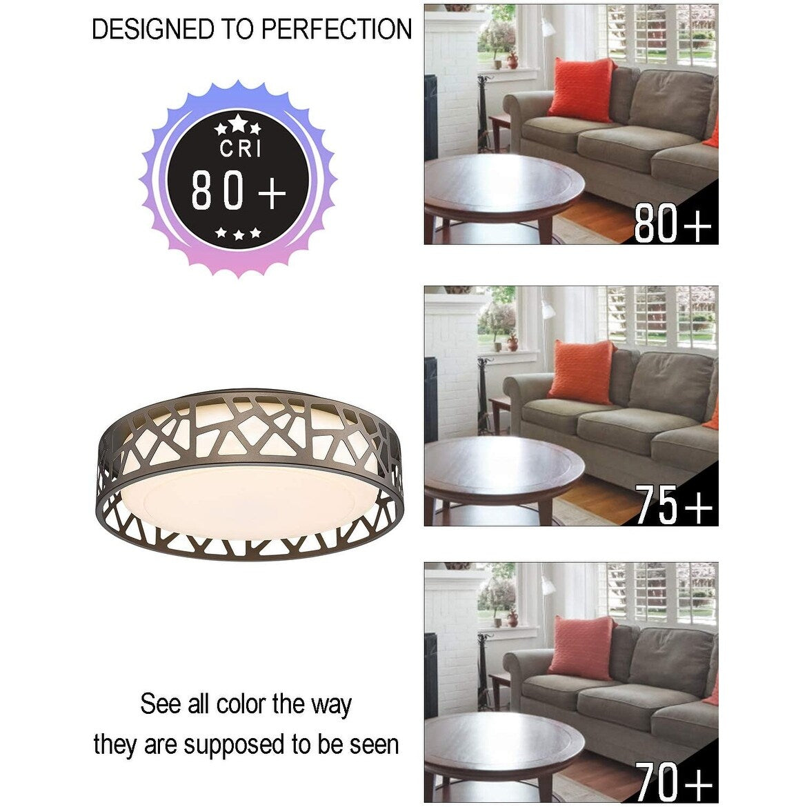 14 inch LED Flush Mount Ceiling Light round light ceiling fixture with bronze finish