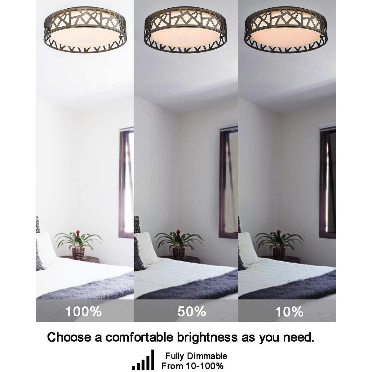 14 inch LED Flush Mount Ceiling Light round light ceiling fixture with bronze finish