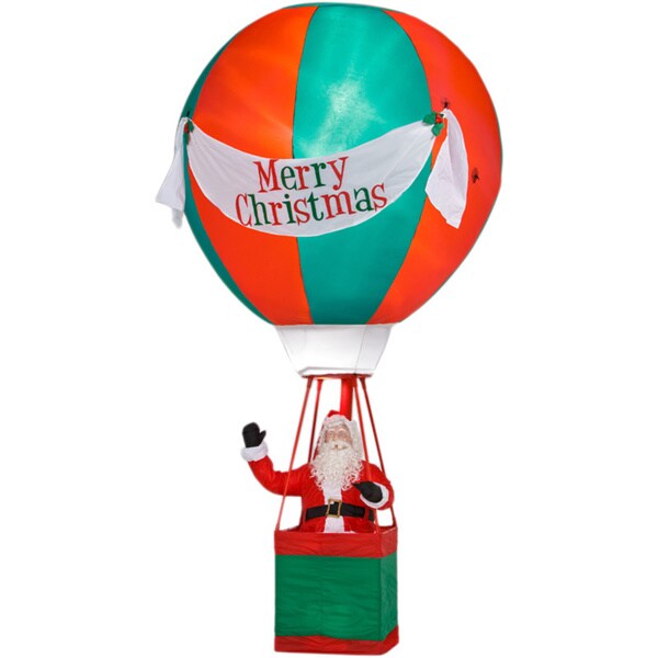 Airblown Realistic Santa in Hot Air Balloon