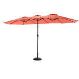 14.8 Ft Double Sided Outdoor Umbrella Rectangular Large with Crank