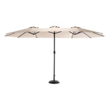 14.8 Ft Double Sided Outdoor Umbrella Rectangular Large with Crank