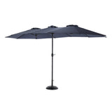 14.8 Ft Double Sided Outdoor Umbrella Rectangular Large with Crank