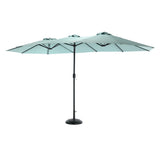 14.8 Ft Double Sided Outdoor Umbrella Rectangular Large with Crank