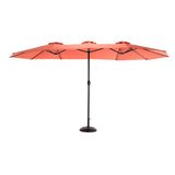 14.8 Ft Double Sided Outdoor Umbrella Rectangular Large with Crank