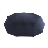 14.8 Ft Double Sided Outdoor Umbrella Rectangular Large with Crank