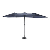 14.8 Ft Double Sided Outdoor Umbrella Rectangular Large with Crank