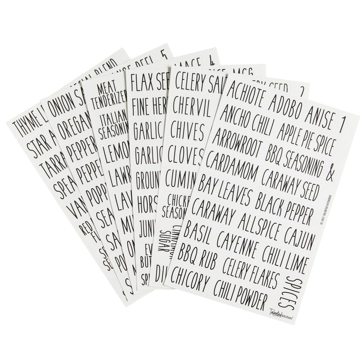 145 Clear Preprinted Spice Labels Stickers for Spice Jars