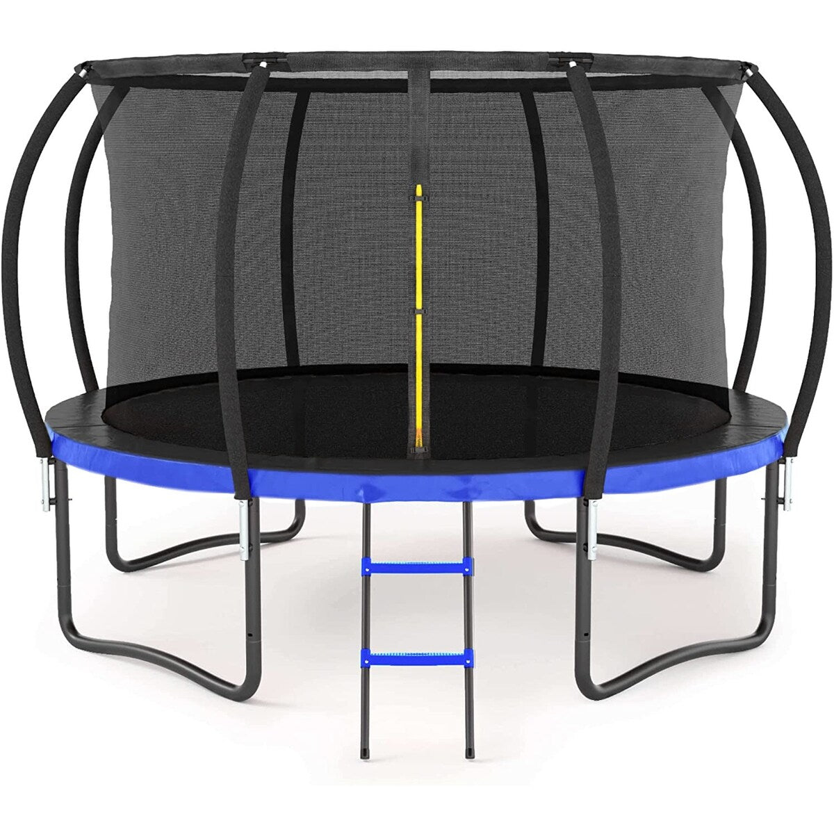 14FT Outdoor Big Trampoline Inner Safety Enclosure Net, Ladder, PVC Spring Cover Padding