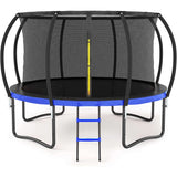 14FT Outdoor Big Trampoline Inner Safety Enclosure Net, Ladder, PVC Spring Cover Padding