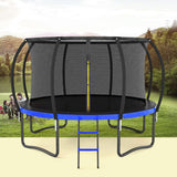 14FT Outdoor Big Trampoline Inner Safety Enclosure Net, Ladder, PVC Spring Cover Padding