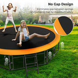 14FT Trampoline for Kids and Adults, Outdoor Trampolines with Curved Fiberglass Rods