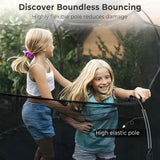 14FT Trampoline for Kids and Adults, Outdoor Trampolines with Curved Fiberglass Rods
