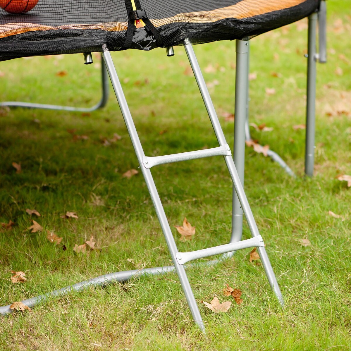 14FT Trampoline with Basketball Reinforced Jumping Mat and Ladder
