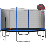 14FT Trampoline with Basketball Reinforced Jumping Mat and Ladder