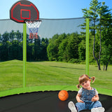 14FT Trampoline with Basketball Reinforced Jumping Mat and Ladder