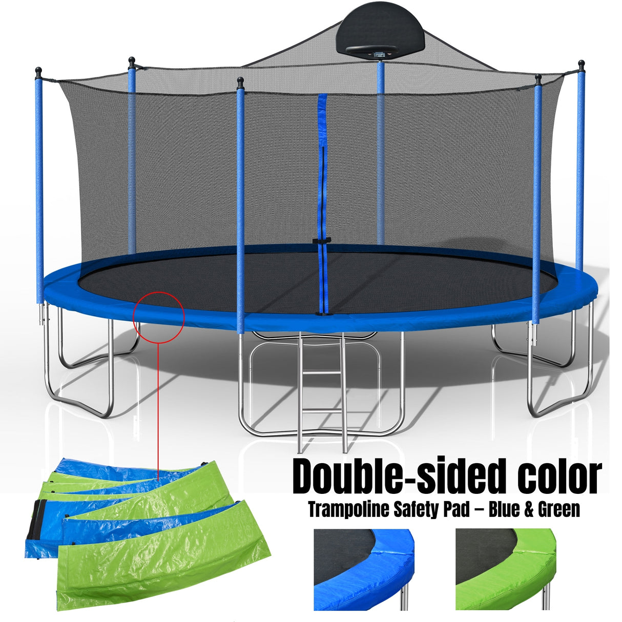 14-foot Trampoline with Basketball Hoop